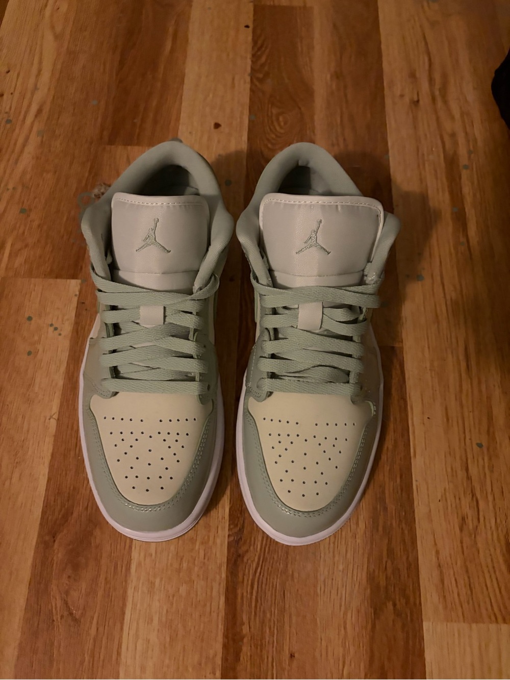 Nike Low-Top Sneakers in Sage Green and Cream